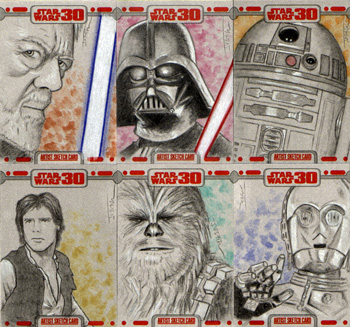 Justin Chung Star Wars 30th Anniversary Sketch Cards